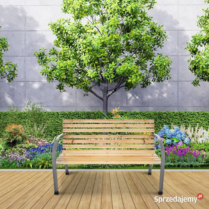 Ławka ogrodowa 120 z oparciem parkowa drewniana Poznań