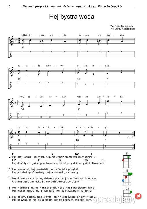 Piosenki na ukulele nuty 31 piosenek tabulatura Gitary i akcesoria Poznań