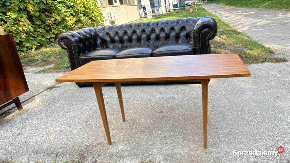 Stolik kawowy PRL 120x50 na skośnych nóżkach 50cm Warszawa