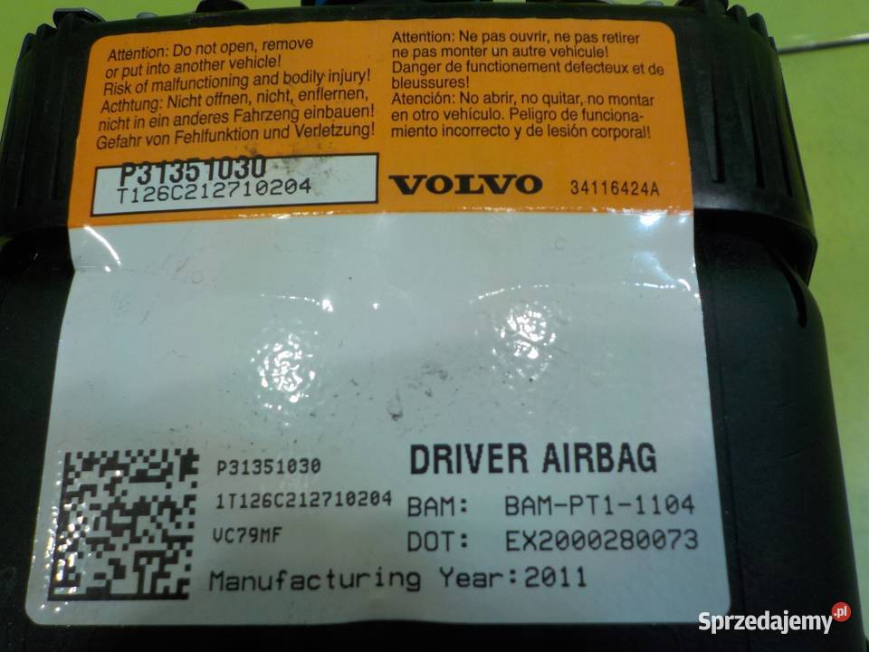 V60 I S60 II RDESIGN 20 D3 11r KOMBI AIRBAG Suków