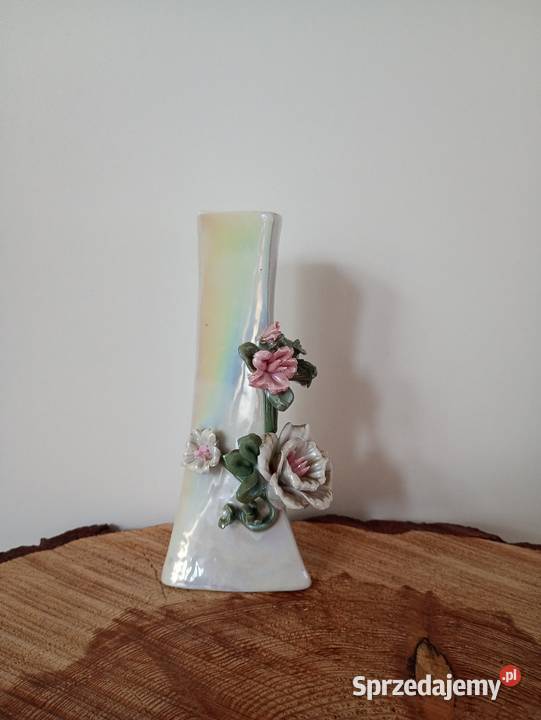 Śliczny Wazon z Różą porcelana stylowy wazonik z Włocławek sprzedam