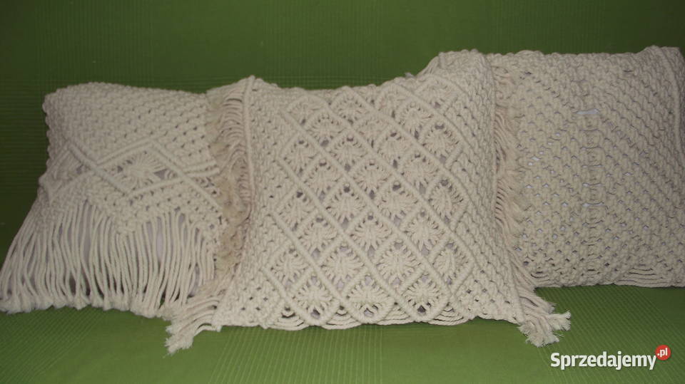 Poszewka makrama beżowy Dekoracje i ozdoby Leźnica Wielka-Osiedle