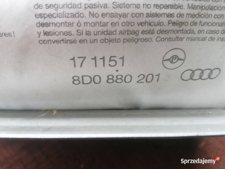 Audi a4 b5 18 ADR Poduszka powietrzna 8D0 880 Rok produkcji 1997 dolnośląskie Jędrzychów