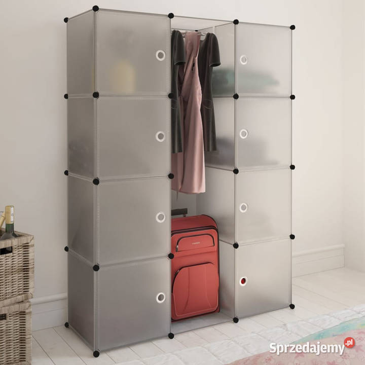 Szafa modułowa z 9 przegrodami 37x115x150 biała Warszawa