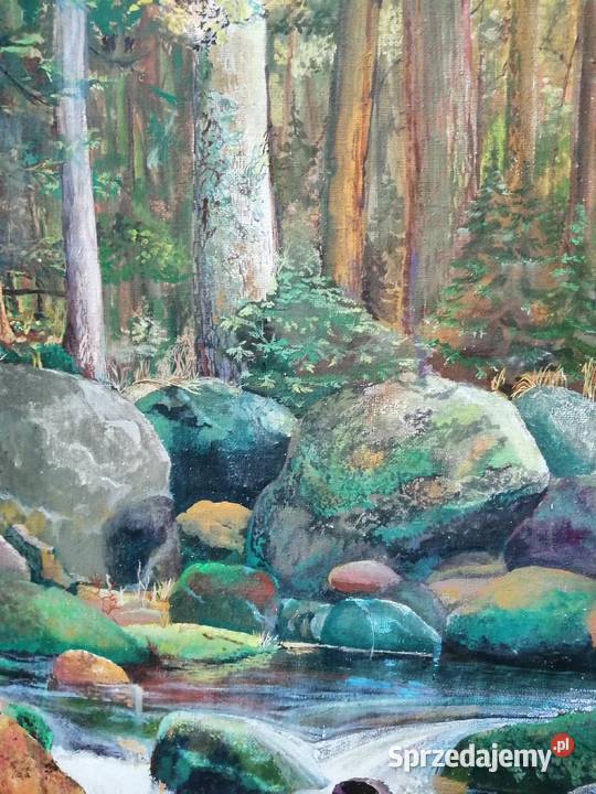 Obraz olejny Leśny strumień