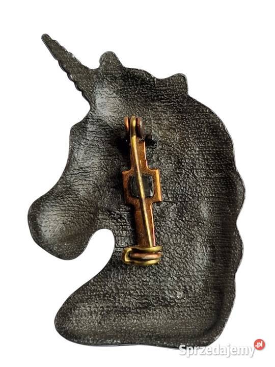 VINTAGE BROSZKA UNICORN SREBRNY JEDNOROŻEC CYNA śląskie Częstochowa