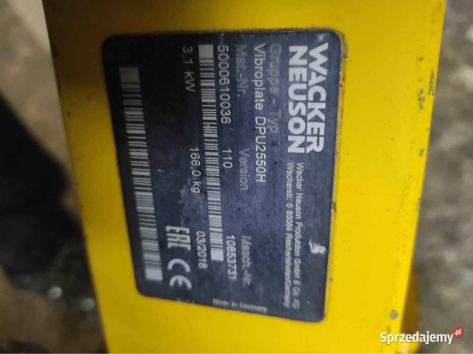 Zagęszczarka Wacker NEUSON 2018 nie Pozostałe Grudziądz