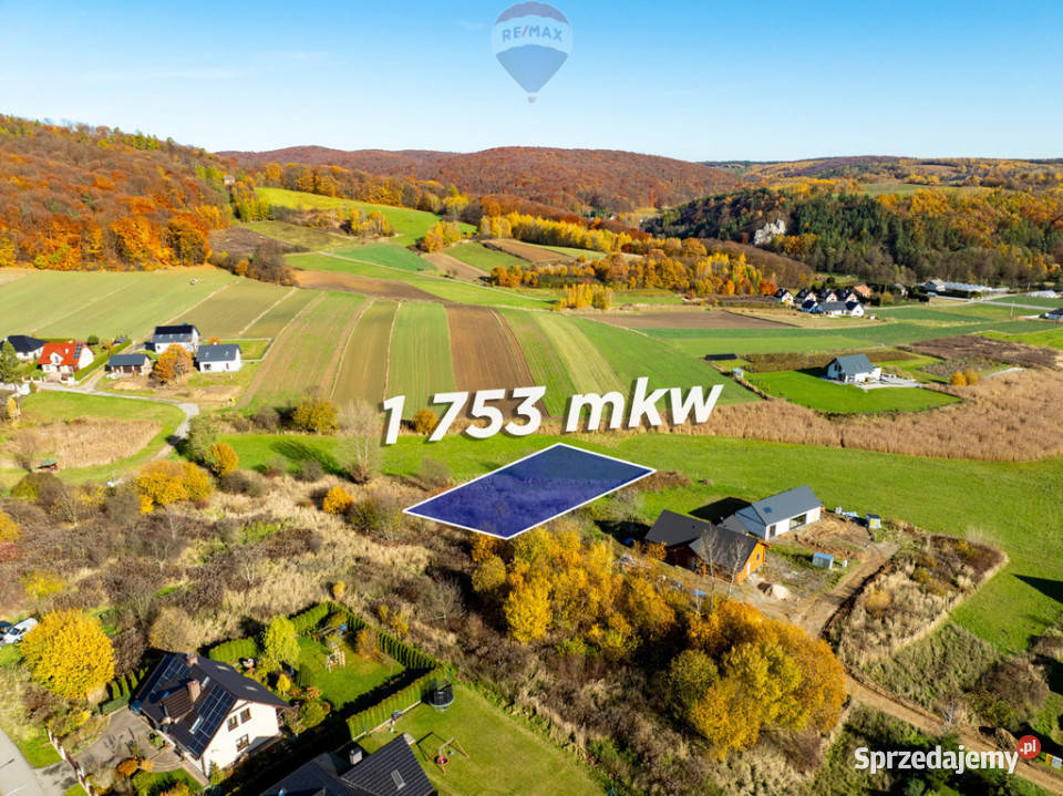 Budowlana działka w Siedlcu Krzeszowice 1753m2 Sprzedaż Siedlec sprzedam