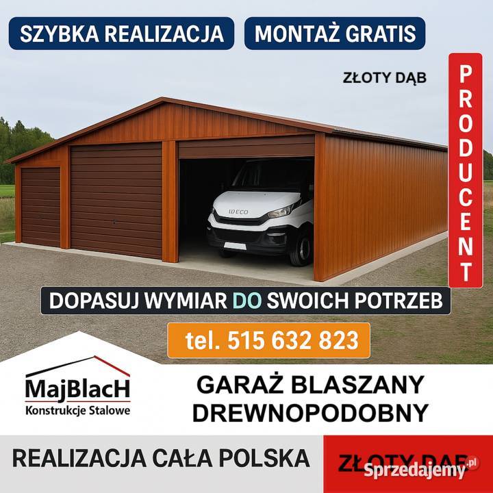Drewnopodobny Garaż Blaszany Szybka Realizacja Wysokie Mazowieckie