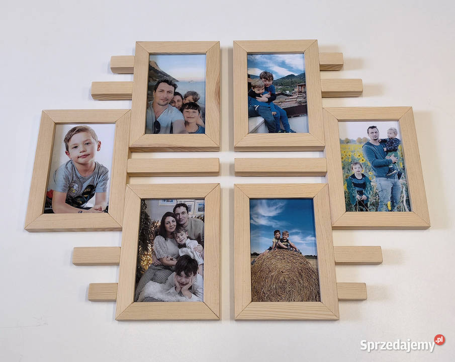 Drewniana Multirama Ramka Na 6 Zdjęć 10x15 Ramki i ramy Warszawa