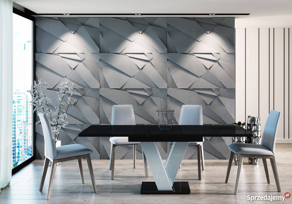 Stół rozkładany 12016080 Czarny Połysk Biały Poznań