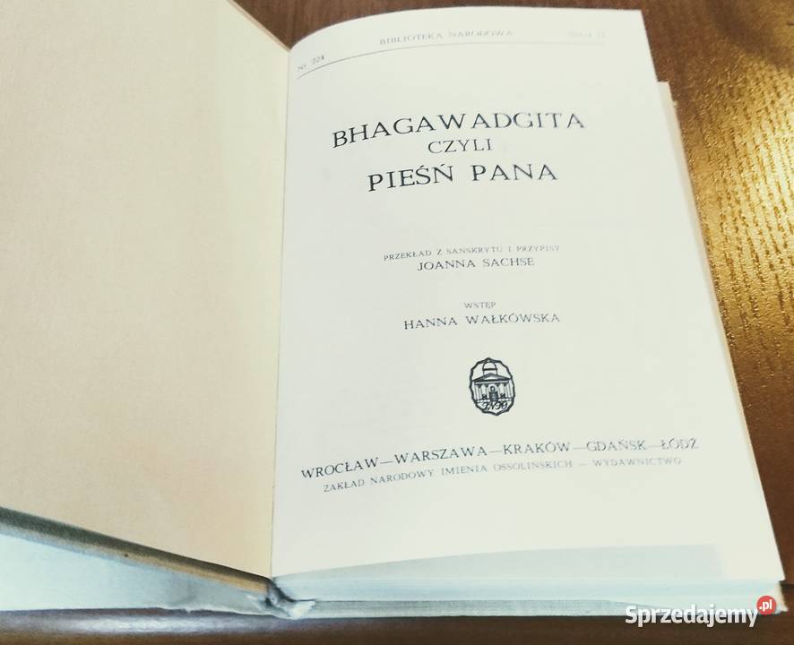 Bhagawadgita czyli Pieśń Pana przekł Joanna Książki naukowe i popularnonaukowe Książki naukowe i popularnonaukowe pomorskie Gdańsk
