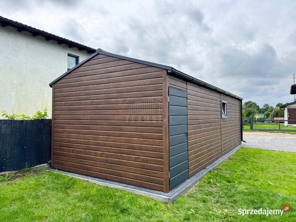 Garaż blaszany 37x6 brama segmentowa drzwi okno pomorskie Tczew