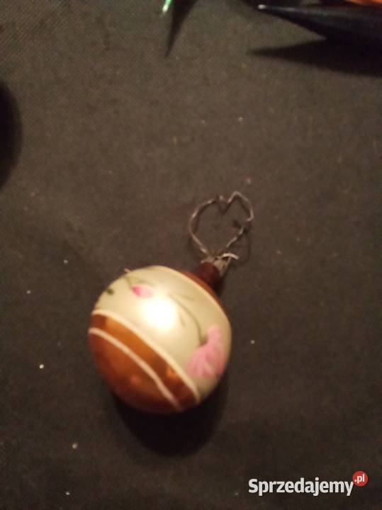 Bombka mała średnia malowana z kwiatami z