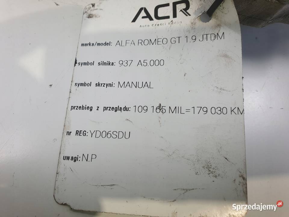 Alfa Romeo GT 19 JTD POMPA VACUM wakum 937A5000 Janów