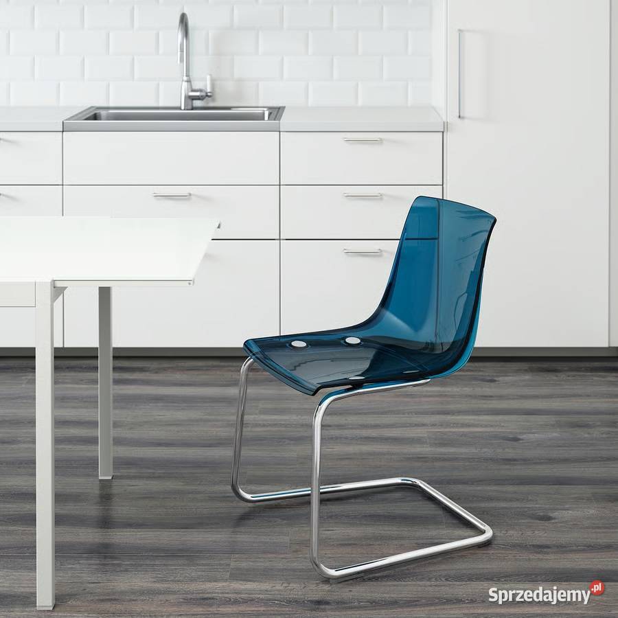 KRZESŁO IKEA TOBIAS niebieskie przezroczyste Kalisz sprzedam