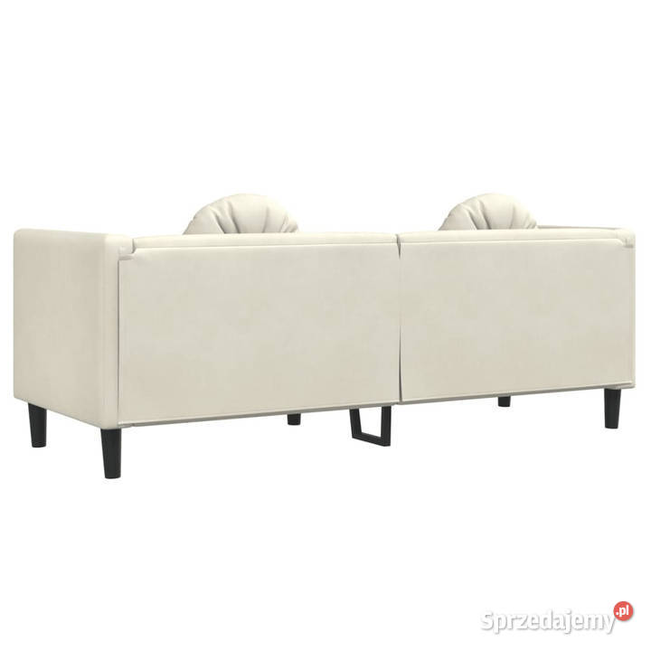 Sofa 3osobowa z poduszkami kremowa aksamit Warszawa