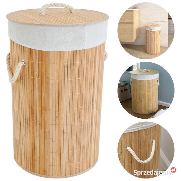 Kosz na pranie 60l bambusowy