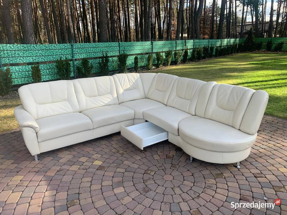 WOHNWERT NIEMIECKI NAROŻNIK SKÓRA NATURALNA Narożniki śląskie Kalety sprzedam