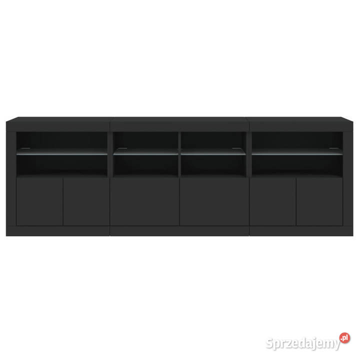 Szafka z oświetleniem LED czarna 202x37x67