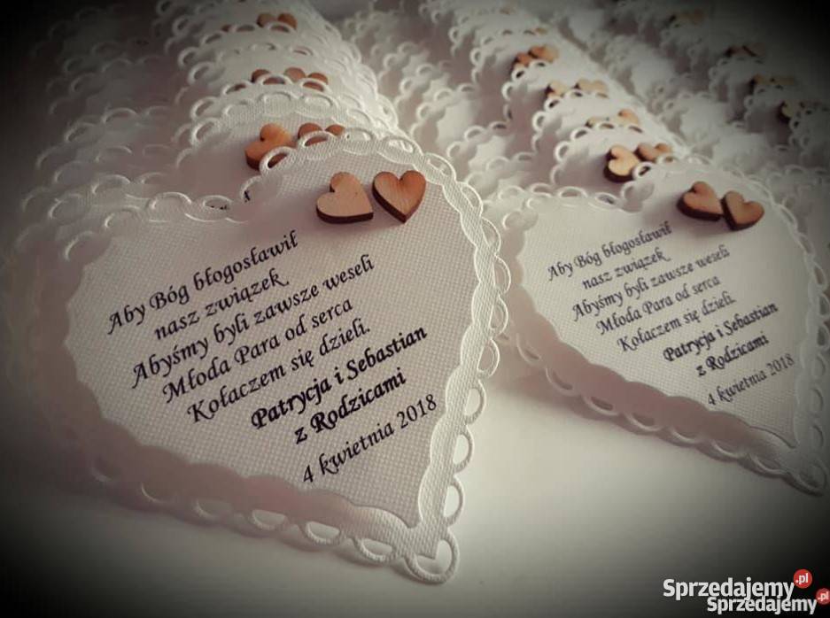 Etykiety na ciasto Karnety Kołacz weselny Ślubne Olesno