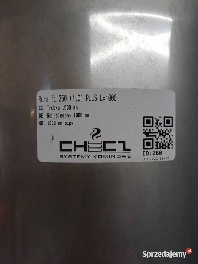 Rura kominowa nierdzewna fi250 x 1000 Łętkowice sprzedam