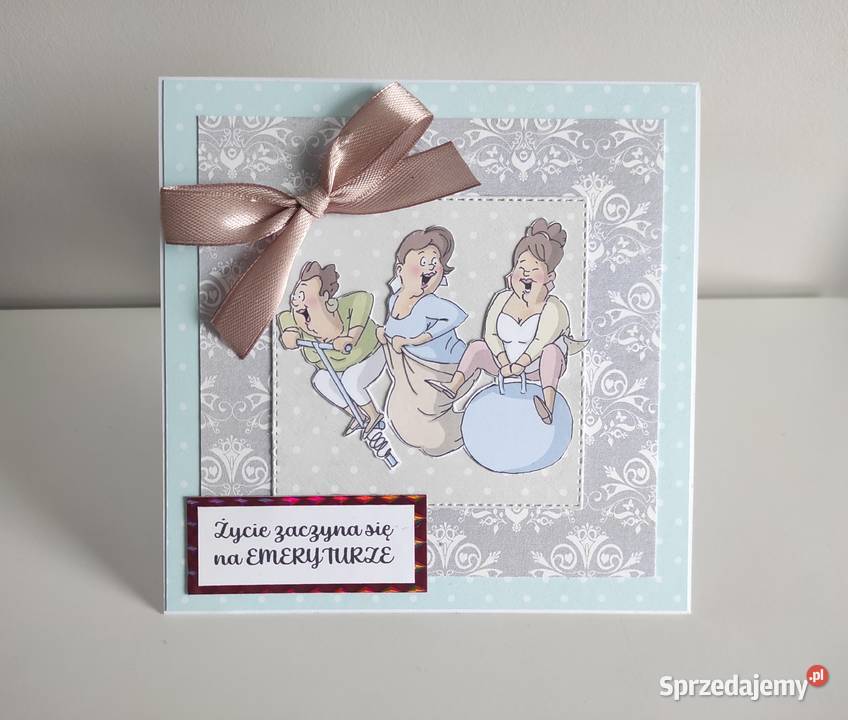 Kartka ręcznie robiona na odejście na emeryturę Łódź sprzedam