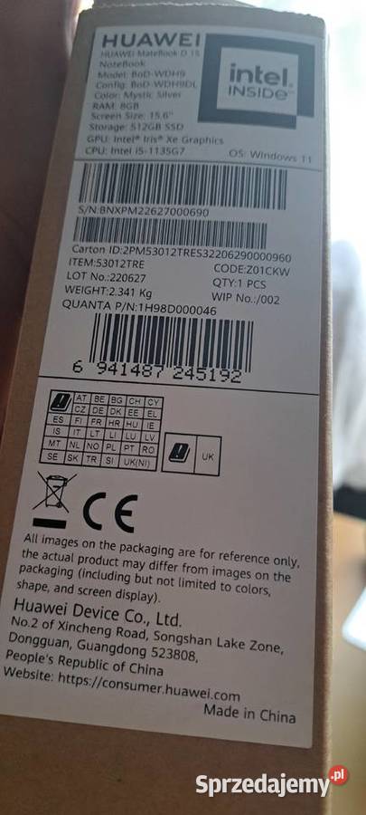 Nowy laptop Huawei Liczba rdzeni 4 Łódź sprzedam