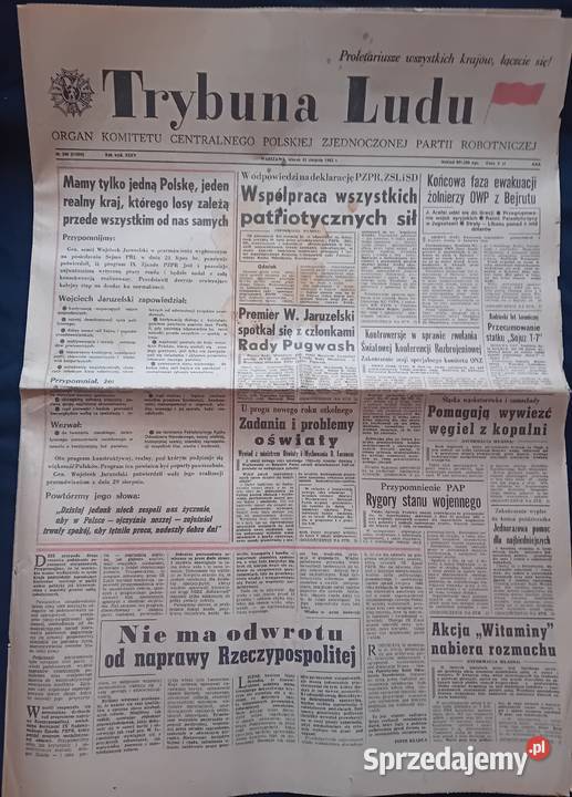 Trybuna Ludu 206 Wtorek 31 sierpnia 1982 r wielkopolskie Koźminek
