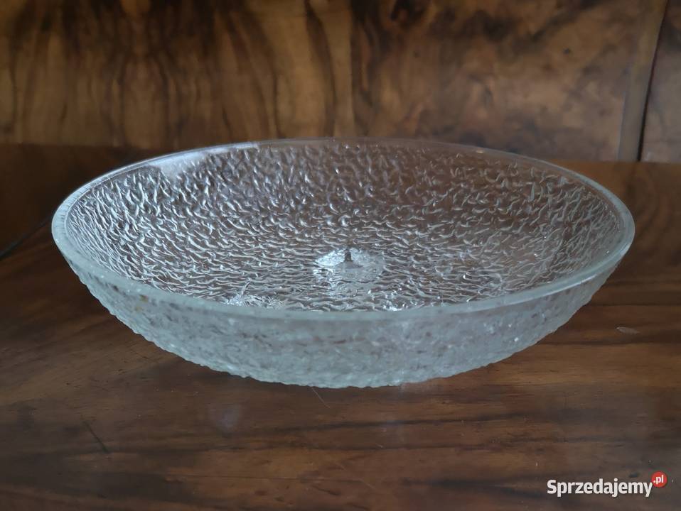 Unikatowa mała szklana patera z lat 6070