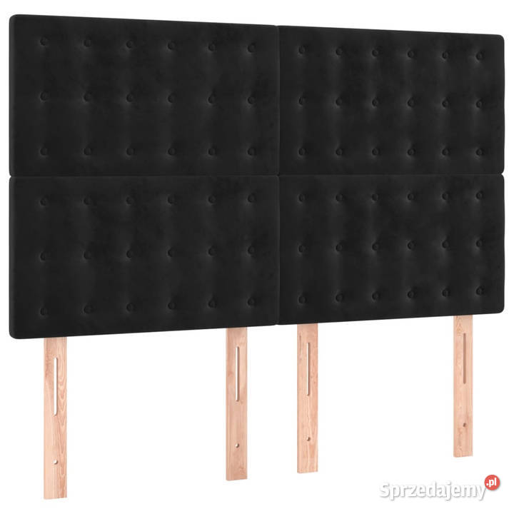 Łóżko Kontynentalne z Materacem Czarny Aksamit 144cm sprzedam