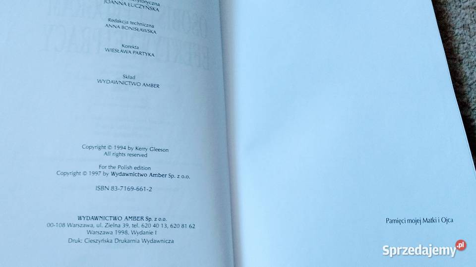 Osobisty program efektywnej pracy Kerry Gleeson Gdańsk