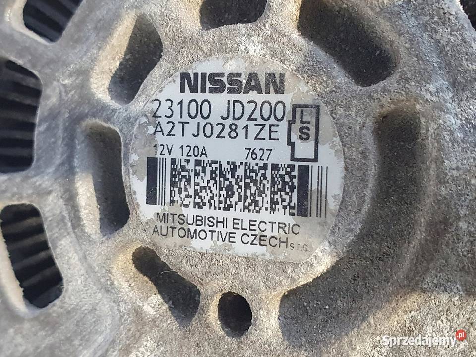ALTERNATOR Nissan Qashqai 20 16V 23100JD200 Chełm sprzedam