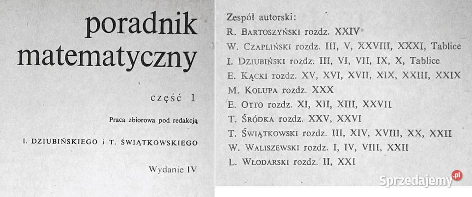 Poradnik matematyczny Cz 1 I Dziubiński T