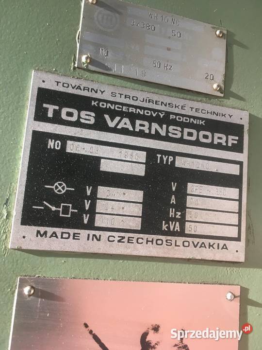 WYTACZARKA TOS VARNSDORF WH 10 NC SUPER STAN Pleszew