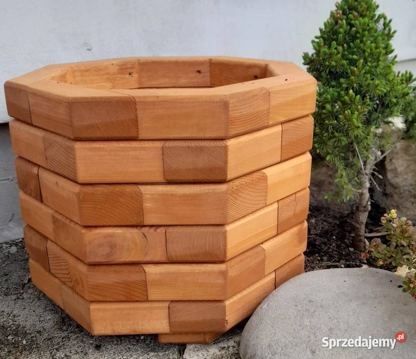 Donica drewniana sosnowa OŚMIOKĄTNA śląskie Kalety