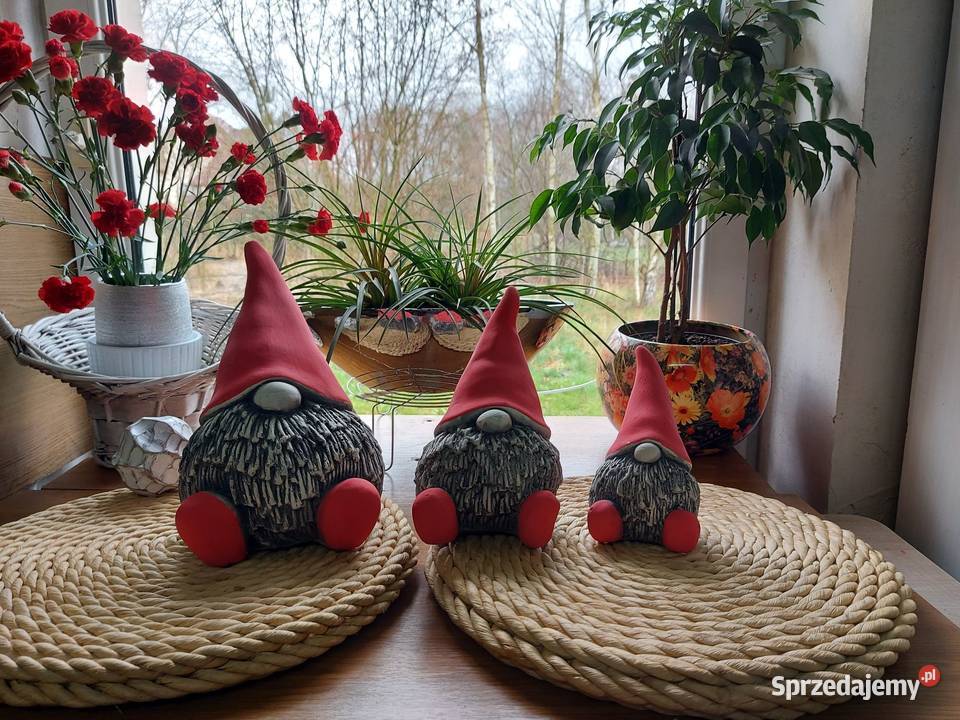 komplet krasnali brodacze gipsowe gnom komplet 3 Wrocław sprzedam