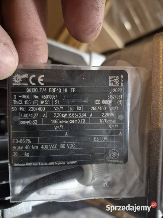 Silnik NORD SK100LP4 BRE40 HL TF 22 kW NOWY Rybnik