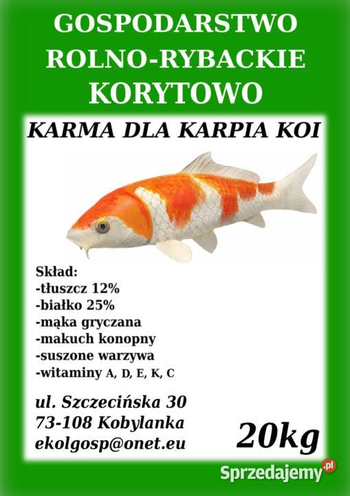 Karma pasza ryb karp koi pstrąg jesiotr zachodniopomorskie Stargard sprzedam