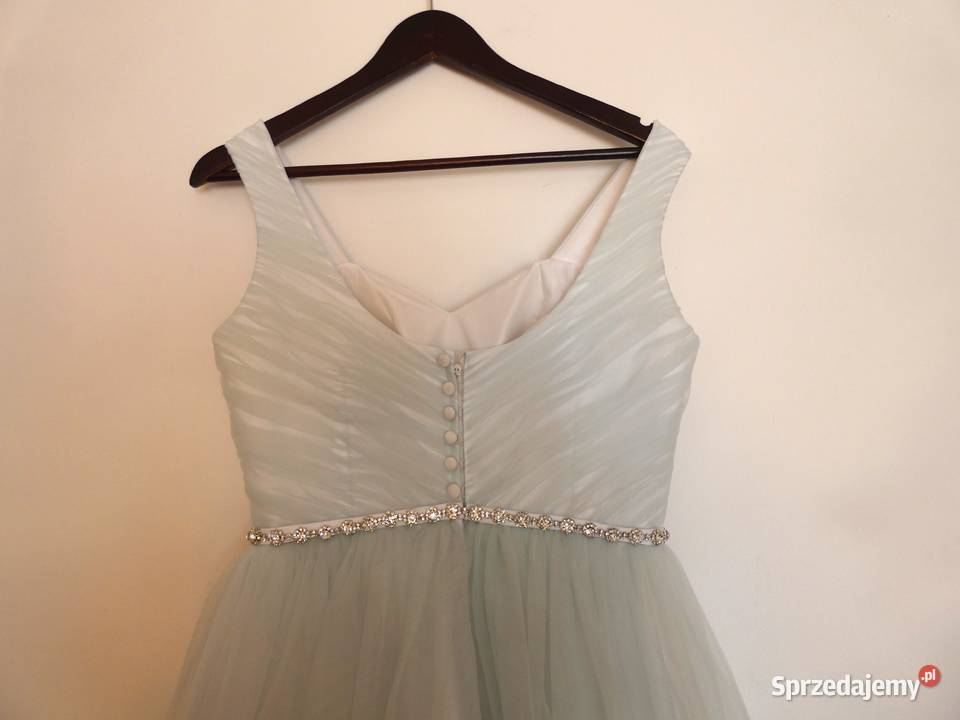 Sukienka na szelkach tiulowa zielona Krasnystaw