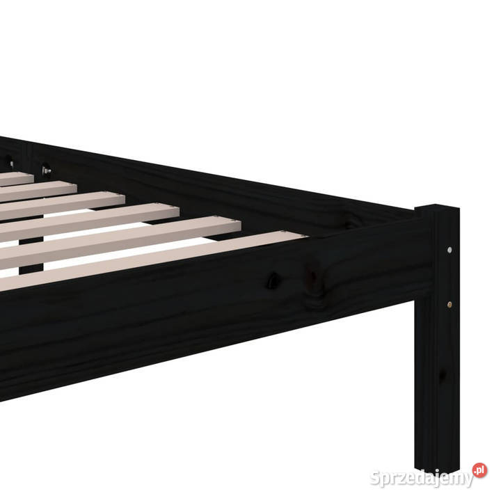 Rama łóżka czarna lite drewno 100 x 200 WM814878 mazowieckie Warszawa