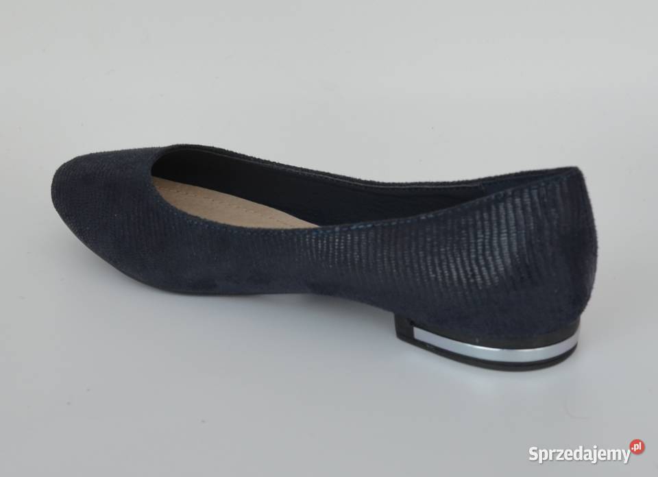 Granatowe baleriny skórzana wkładka rozmiar 37 Żyrardów