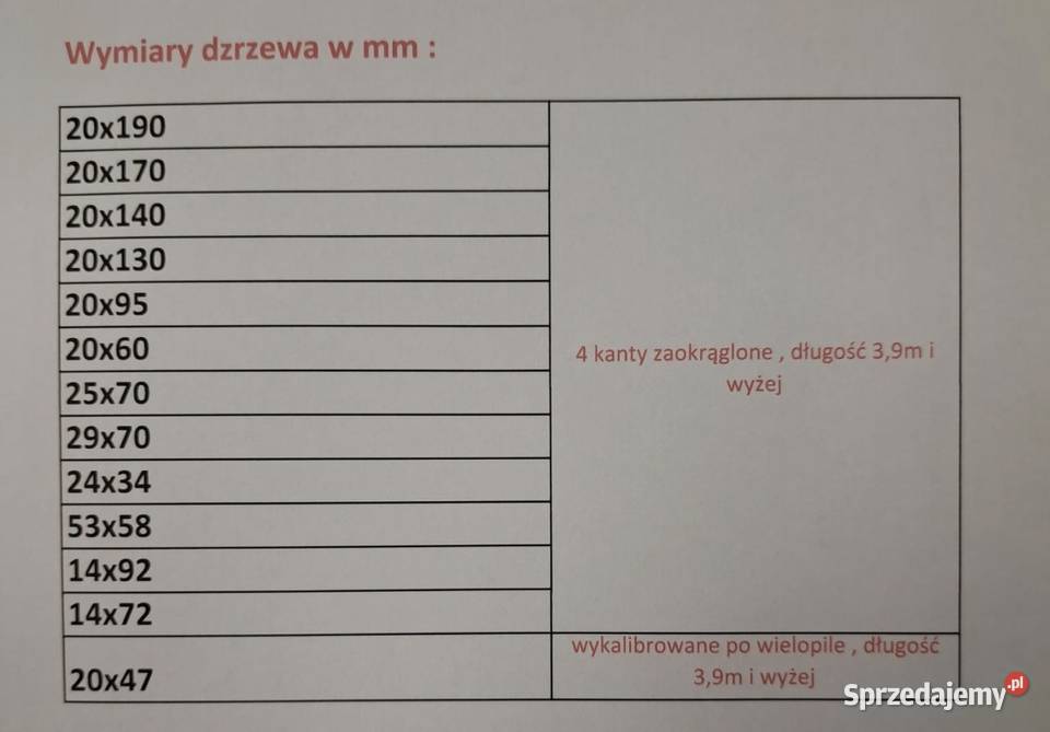 Kantówki suche swierkowe mazowieckie Tarnów