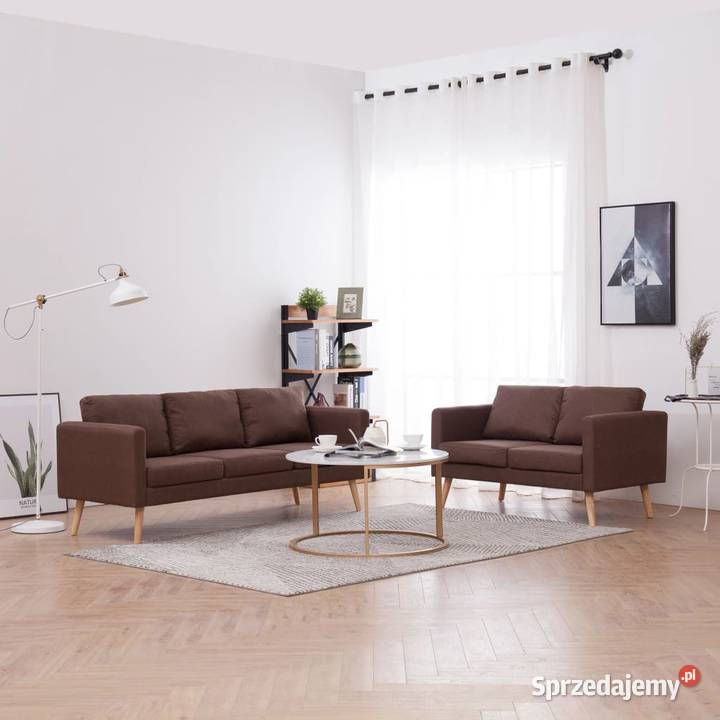 vidaXL Zestaw 2 sof tapicerowanych tkaniną, 276852