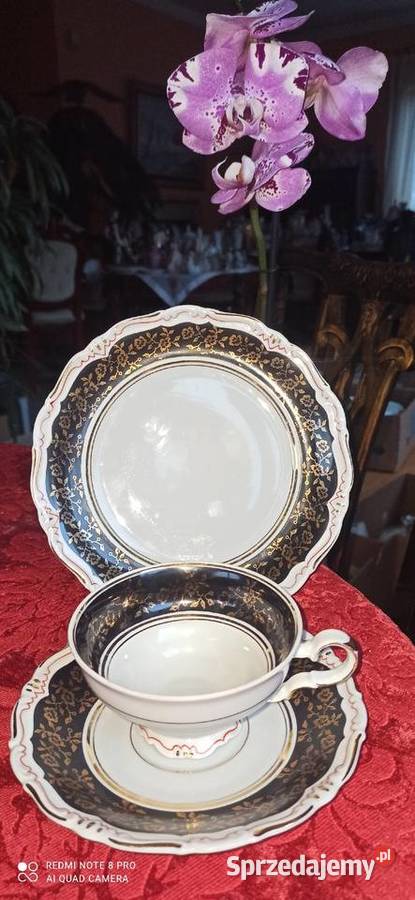 Filiżanka z talerzykiem deser Syg BG Kobalt Antyki, Sztuka, Kolekcje