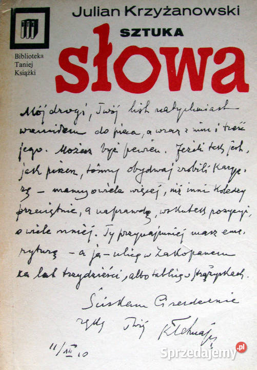 Sztuka słowa Julian Krzyżanowski