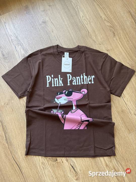 Koszulka Pink Panther M brązowy/beżowy Topy i koszulki pomorskie