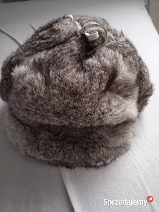 Czapka uszatka z naturalnego futra królika Uniseks Kraków