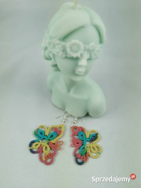 Kolczyki frywolitkowe Wiśniowa