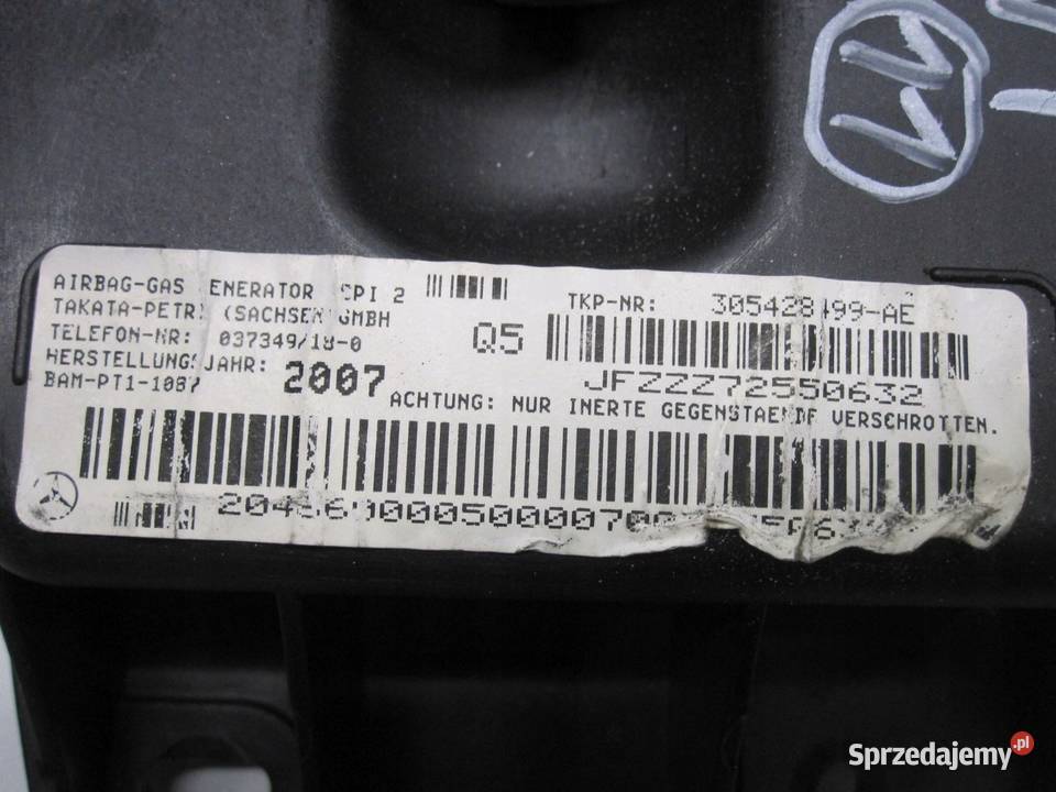 MERCEDES W204 07r AIRBAG poduszka pasażera osobowe Kielce